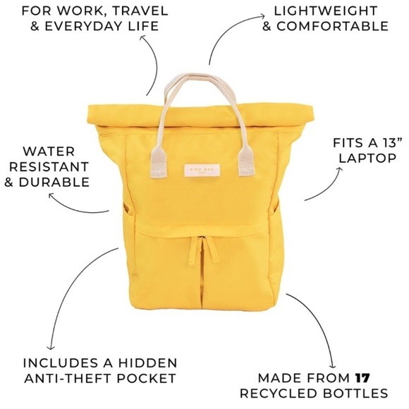 KIND BAG LONDON Tuscan Sun Yellow Hackney 2.0 Backpack Medium main image 9